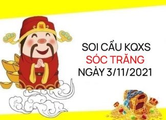 Soi cầu xổ số Sóc Trăng ngày 3/11/2021