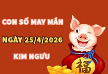 Con số may mắn hôm nay 25/4/2026 thứ 7 cung Kim Ngưu