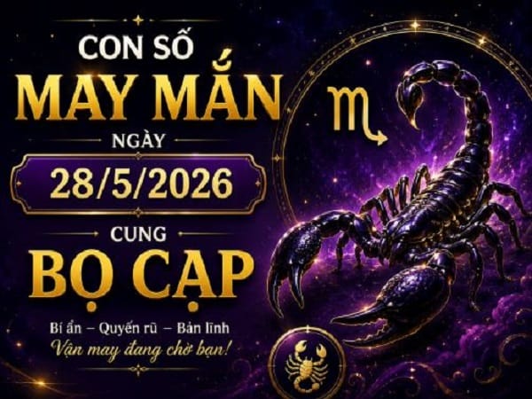 Những con số may mắn ngày 28 tháng 5 năm 2026 cung Bọ Cạp từng phương diện