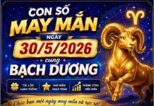 Con số may mắn ngày 30/5/2026 cung Bạch Dương số đẹp đổi vận