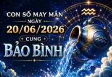 con số may mắn ngày 20/06/2026 cung Bảo Bình