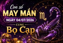 Đón vận đỏ với con số may mắn ngày 04/07/2026 cung Bọ Cạp