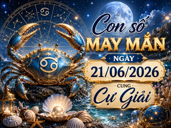 Con số may mắn ngày 21/06/2026 cung Cự Giải hút lộc về nhà